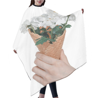 Personality  Flowers In Ice Cream Cone Hair Cutting Cape