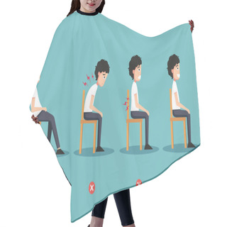 Personality  Wrong And Right Ways Positions For Sitting,illustration Hair Cutting Cape