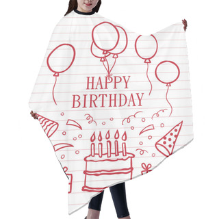 Personality  Doodle Happy Birthday Hair Cutting Cape