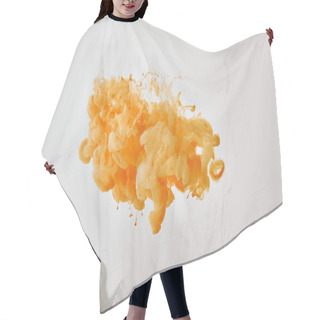 Personality  Artistic Background With White And Orange Splash Of Paint Hair Cutting Cape