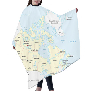 Personality  Canada Map With Provinces And Boundary Hair Cutting Cape