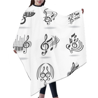 Personality  Music Notes. Set Of Music Design Elements Or Icons. Hair Cutting Cape