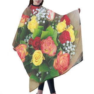 Personality  Beautiful Bouquet Of Flowers In The Shop Hair Cutting Cape