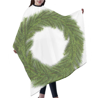 Personality  Christmas Wreath Green Fir Tree Hair Cutting Cape