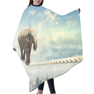 Personality  Elephant Walking On Rope Hair Cutting Cape