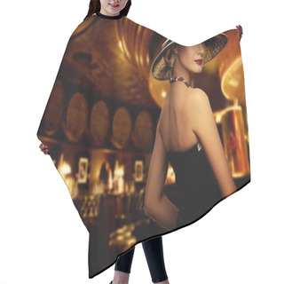 Personality  Woman In Luxury Club Interior Hair Cutting Cape