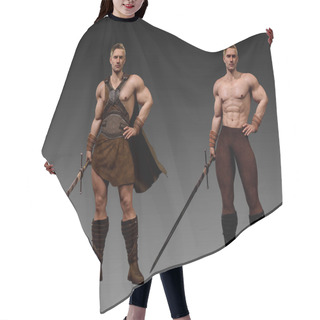 Personality  Fantasy Medieval Warriors, Two Versions With Sword Hair Cutting Cape