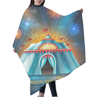 Personality  Crcus Tent Night Background Poster Hair Cutting Cape