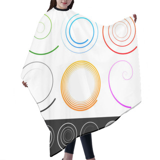 Personality  Colorful Spirals, Shapes Set. Hair Cutting Cape