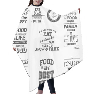 Personality  Set Of Vintage Food Typographic Quotes Hair Cutting Cape
