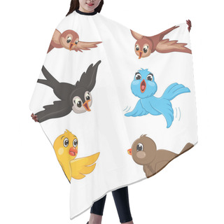 Personality  Birds Vector Illustration Set Hair Cutting Cape