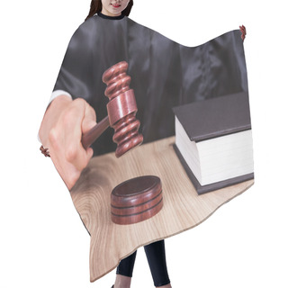 Personality  Male Judge In A Courtroom Hair Cutting Cape