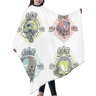 Personality  Skull Prints Set Hair Cutting Cape