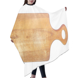 Personality  Wooden Cutting Board Isolated On White Background Hair Cutting Cape