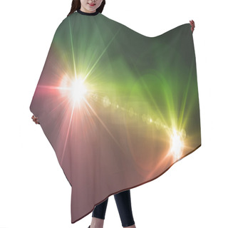 Personality  Camera Flash Double Flare Green And Yellow Hair Cutting Cape