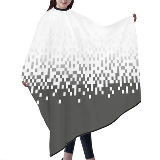Personality  Pixel Grey Gradient Seamless Pattern.  Hair Cutting Cape