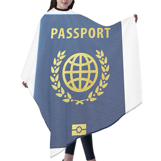 Personality  Blue Passport Isolated On White Background Hair Cutting Cape