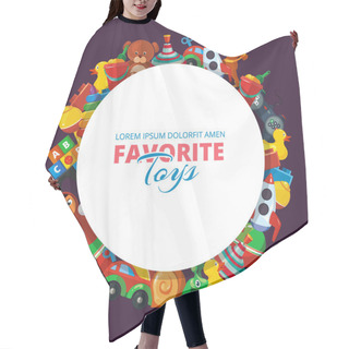 Personality  Toys Icons For Kids In Circle Shape Hair Cutting Cape