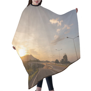 Personality  Road And Bridge During Sunset Hair Cutting Cape