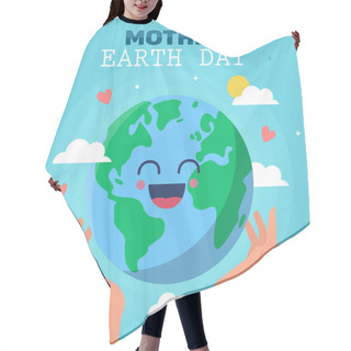 Personality  Earth Day. Eco-friendly Concept. Vector Illustration. Earth Day Concept. World Environment Day Greeting. Save The Earth. Happy Mother Earth Day Post Greeting. Save Our Planet. Hair Cutting Cape