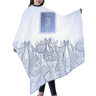 Personality  Graphic Ocean Fish Design Hair Cutting Cape