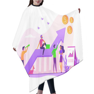 Personality  Sales Growth Concept Vector Illustration Hair Cutting Cape