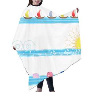 Personality  Water Sea Border Hair Cutting Cape