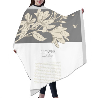Personality  Card Template With Floral Hair Cutting Cape