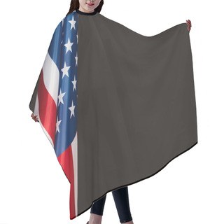 Personality  National Flag Of America With Stars And Stripes Isolated On Black Hair Cutting Cape