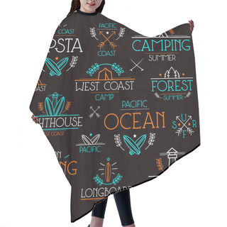 Personality  Surfing And Camping Badges  Hair Cutting Cape