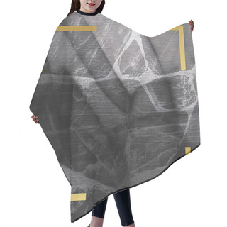 Personality  Golden Framed Square On A Marble Texture Hair Cutting Cape