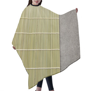 Personality  Top View Of Bamboo Table Mat On Stone Surface Hair Cutting Cape
