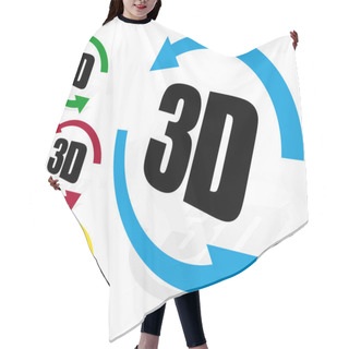 Personality  3d Icons With Arrows Hair Cutting Cape