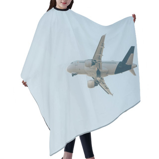 Personality  Low Angle View Of Commercial Jet Liner In Blue Sky Hair Cutting Cape