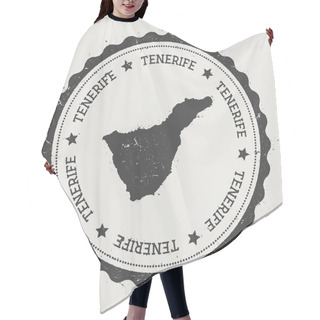 Personality  Tenerife Sticker Hipster Round Rubber Stamp With Island Map Vintage Passport Sign With Circular Hair Cutting Cape