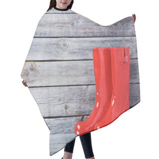 Personality  Red Rubber Boots Hair Cutting Cape