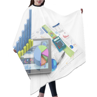 Personality  Graphics, Calculator, Pen, Tablet And Financial Documents Hair Cutting Cape