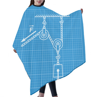 Personality  Loaded Movable Pulleys And Rope Blueprint Hair Cutting Cape