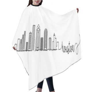 Personality  Houston City Skyline Doodle Sign Hair Cutting Cape