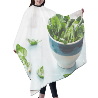 Personality  A Bowl Of Fresh Spinach Leaves Hair Cutting Cape