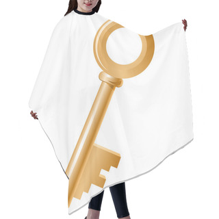 Personality  Golden Key Isolated Hair Cutting Cape