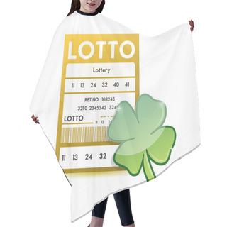 Personality  Lotto Ticket And Lucky Clover Illustration Hair Cutting Cape