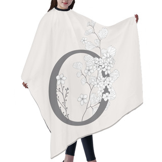 Personality  Vector Blooming Floral Number Zero Monogram And Logo Hair Cutting Cape