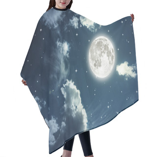 Personality  Night Sky With Stars And Full Moon Hair Cutting Cape