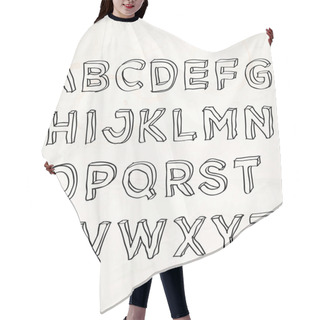 Personality  Hand Drawn Vector Alphabet Hair Cutting Cape