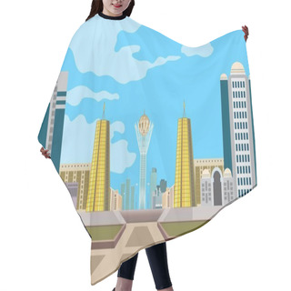 Personality  Vector Image Of The Central Part Of The Capital Of Kazakhstan, Nursultan Hair Cutting Cape