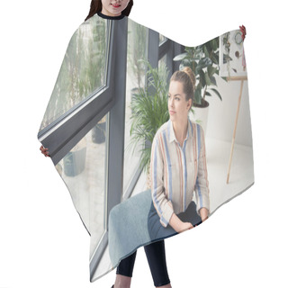 Personality  Businesswoman On Coffee Break Hair Cutting Cape