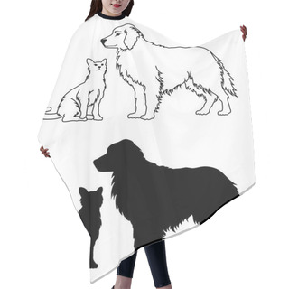 Personality  Dog And Cat Graphic Style Hair Cutting Cape