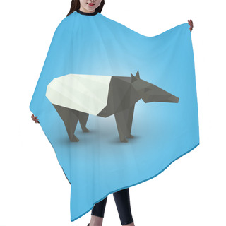 Personality  Vector Illustration Of Origami Tapir. Hair Cutting Cape