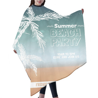 Personality  Retro Summer Beach Party Poster Design. Hair Cutting Cape